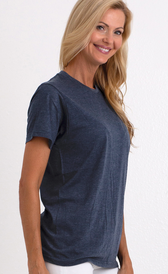 U.S.APPAREL  HEATHERED CREW NECK TEE - U.S.APPAREL