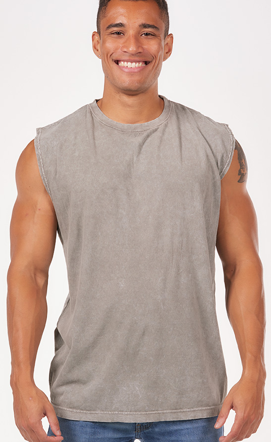 MINERAL WASHED MUSCLE TEE