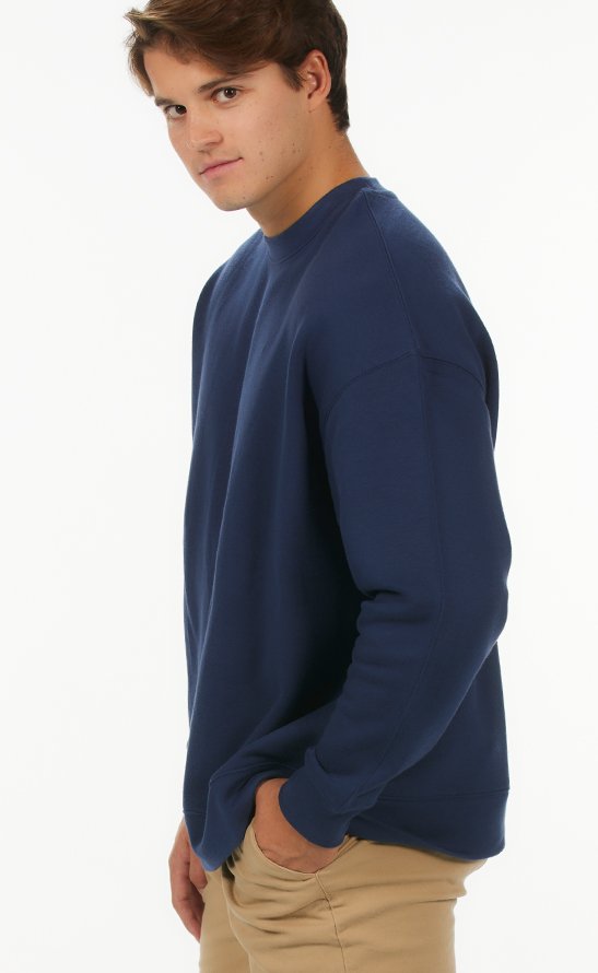 Felpa Superdry Cropped Batwing Crew – Maniche A Pipistrello, Girocollo, Taglio Corto – Blu Navy, Taglia XL